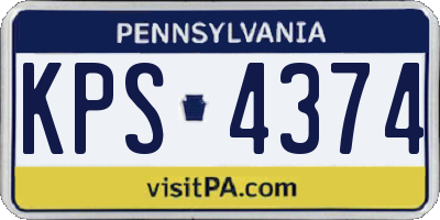 PA license plate KPS4374