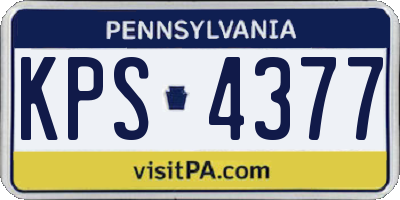 PA license plate KPS4377