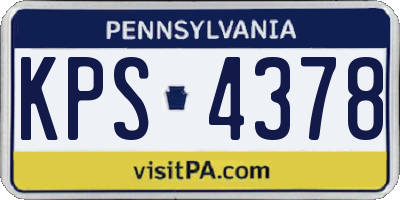 PA license plate KPS4378