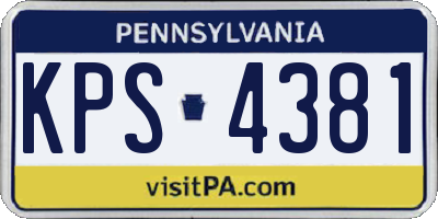 PA license plate KPS4381