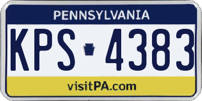 PA license plate KPS4383