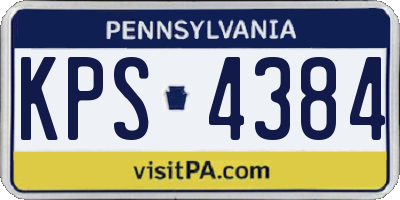 PA license plate KPS4384
