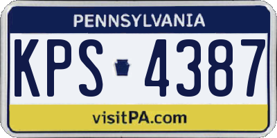 PA license plate KPS4387