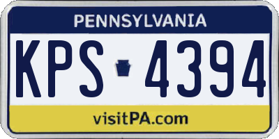 PA license plate KPS4394