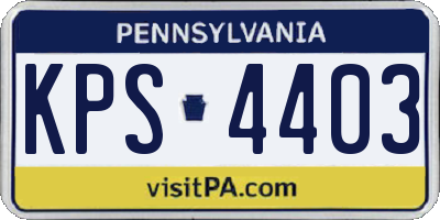 PA license plate KPS4403