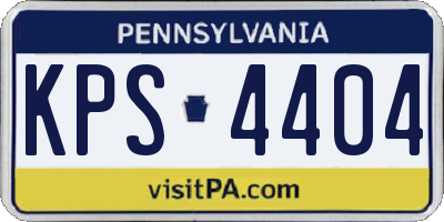 PA license plate KPS4404