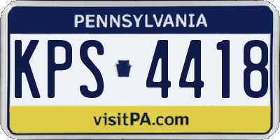 PA license plate KPS4418
