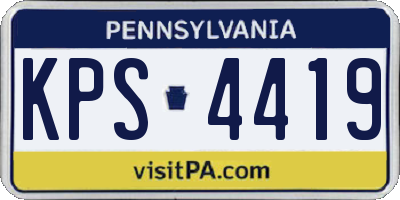 PA license plate KPS4419
