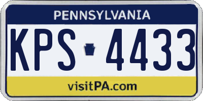 PA license plate KPS4433