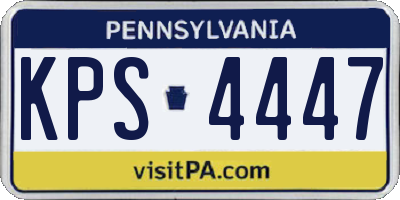 PA license plate KPS4447