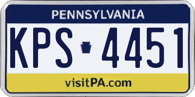 PA license plate KPS4451