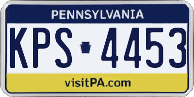 PA license plate KPS4453