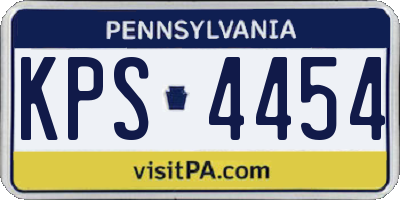 PA license plate KPS4454