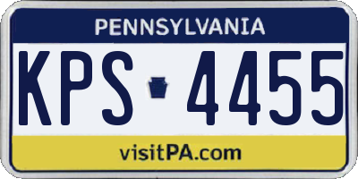 PA license plate KPS4455