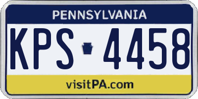PA license plate KPS4458