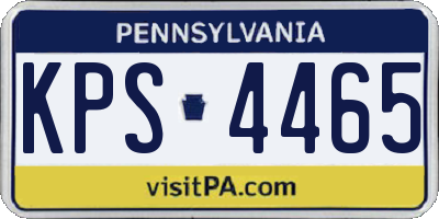 PA license plate KPS4465