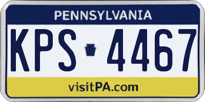 PA license plate KPS4467