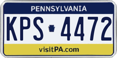 PA license plate KPS4472
