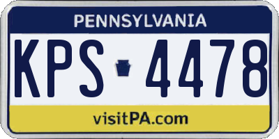 PA license plate KPS4478