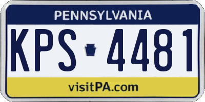 PA license plate KPS4481