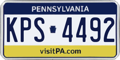 PA license plate KPS4492