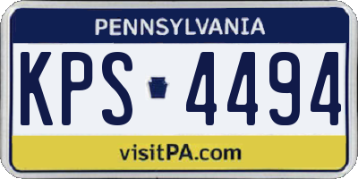 PA license plate KPS4494