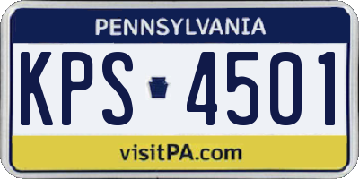 PA license plate KPS4501
