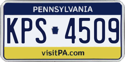 PA license plate KPS4509