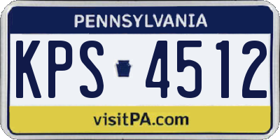 PA license plate KPS4512