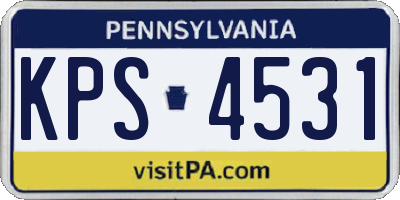 PA license plate KPS4531