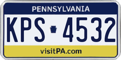PA license plate KPS4532