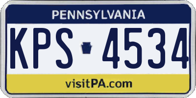 PA license plate KPS4534