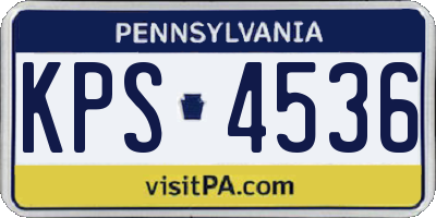 PA license plate KPS4536