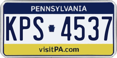 PA license plate KPS4537