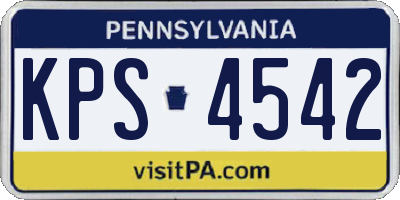PA license plate KPS4542
