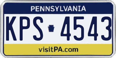 PA license plate KPS4543