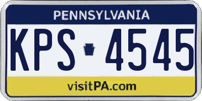 PA license plate KPS4545