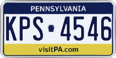 PA license plate KPS4546