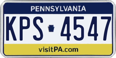 PA license plate KPS4547