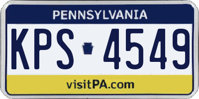 PA license plate KPS4549
