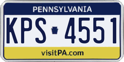 PA license plate KPS4551