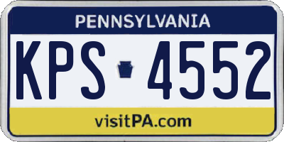 PA license plate KPS4552