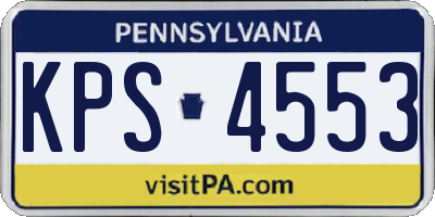 PA license plate KPS4553