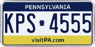 PA license plate KPS4555