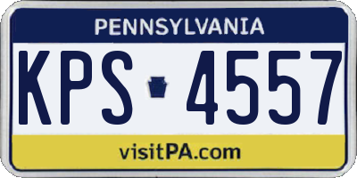 PA license plate KPS4557