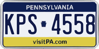 PA license plate KPS4558
