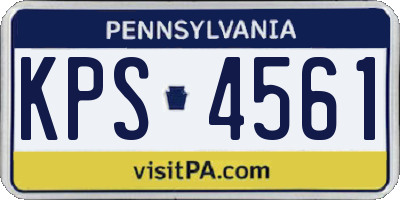 PA license plate KPS4561