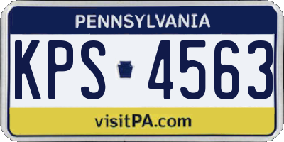 PA license plate KPS4563