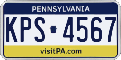PA license plate KPS4567