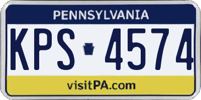 PA license plate KPS4574